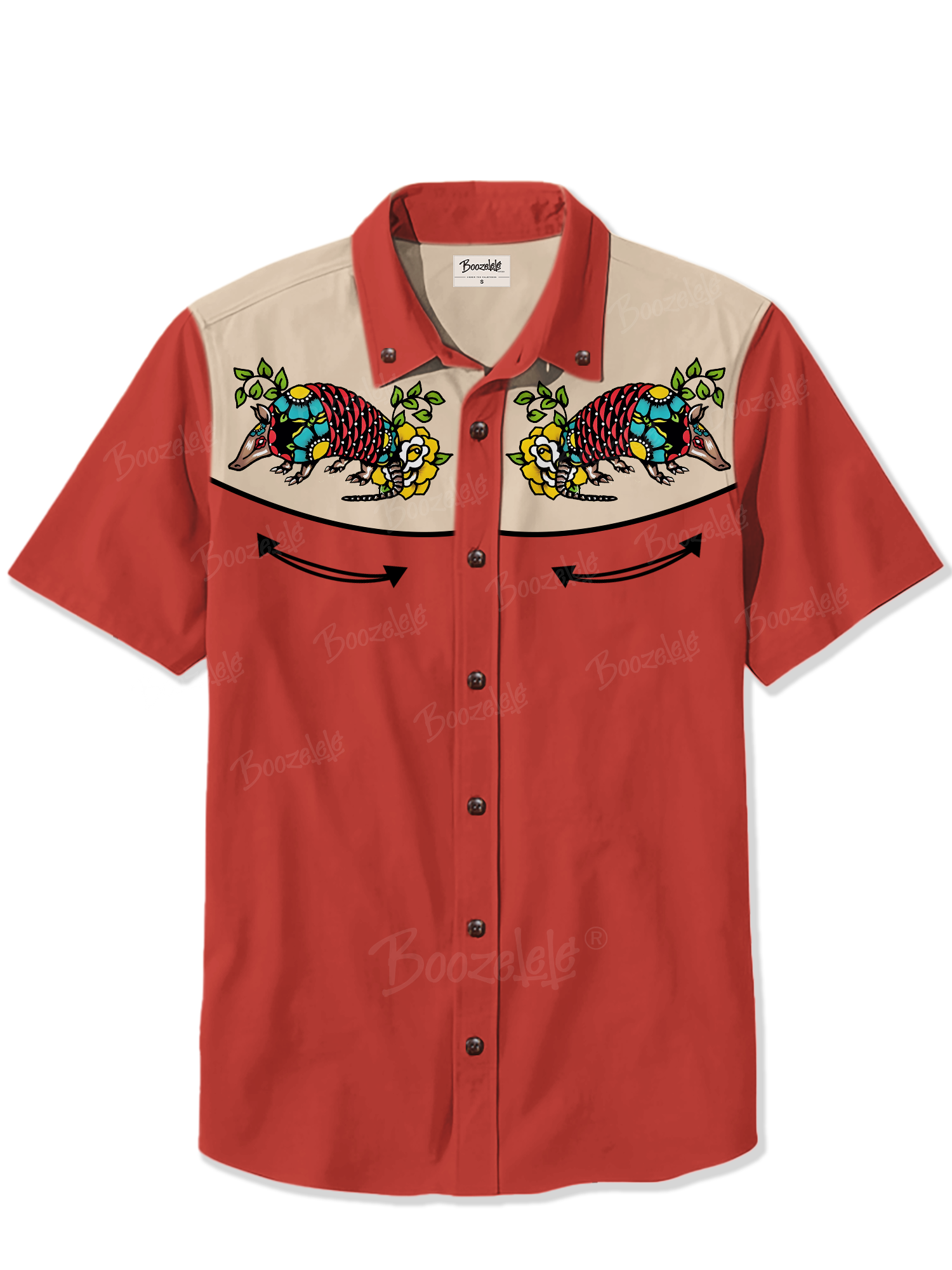 Vintage Floral Armadillo - 100% Cotton Shirt