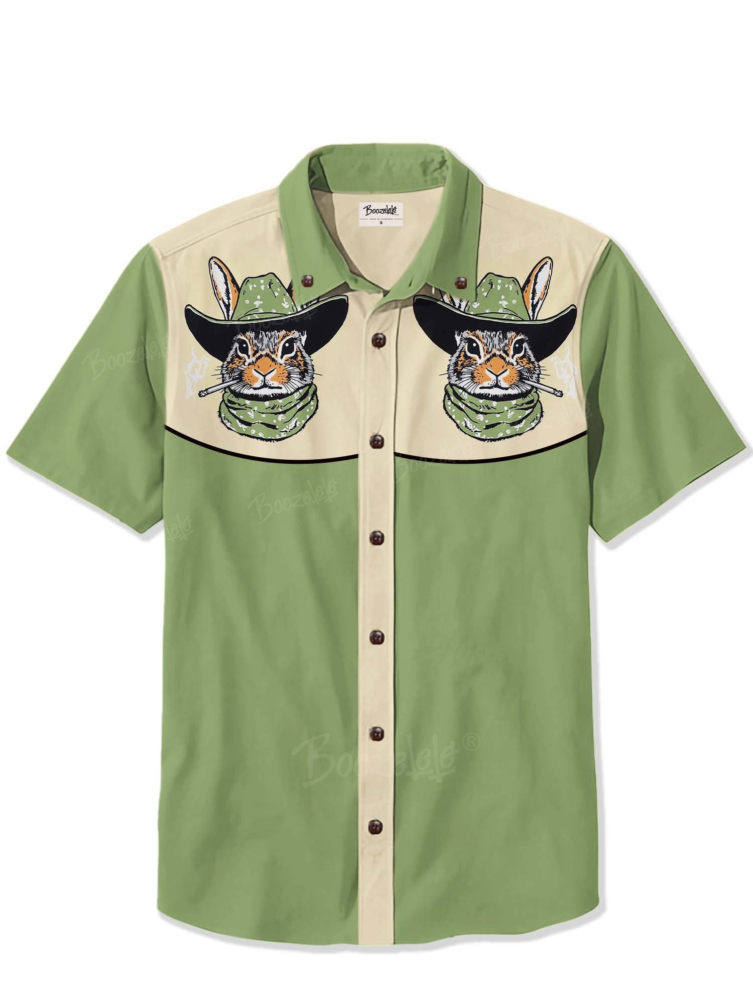 Easter Western Rabbit Cowboy - 100% Cotton Shirt