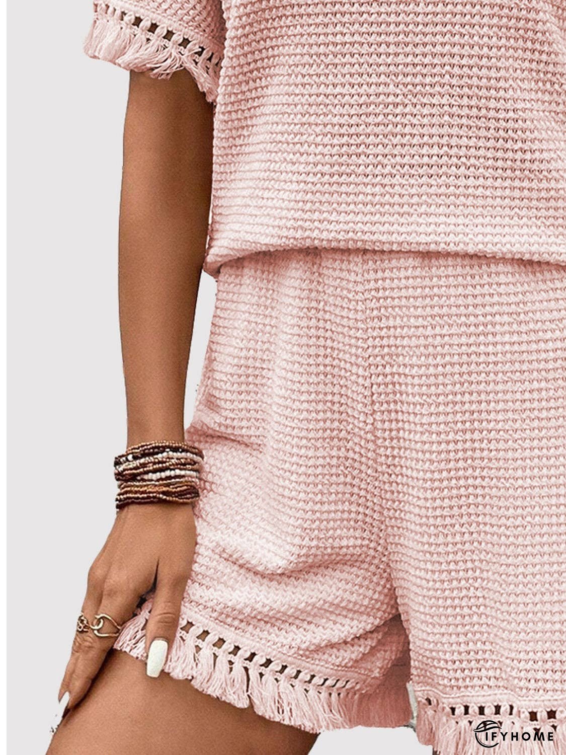Tassel Round Neck Top and Shorts Set | IFYHOME