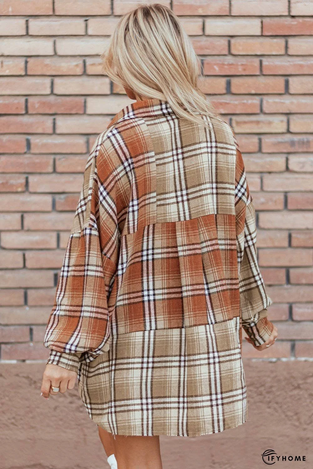 Plaid Snap Down Dropped Shoulder Shacket | IFYHOME