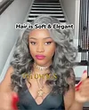 New Salt & Pepper Glueless Nature Beautiful Loose Wave Long Wig