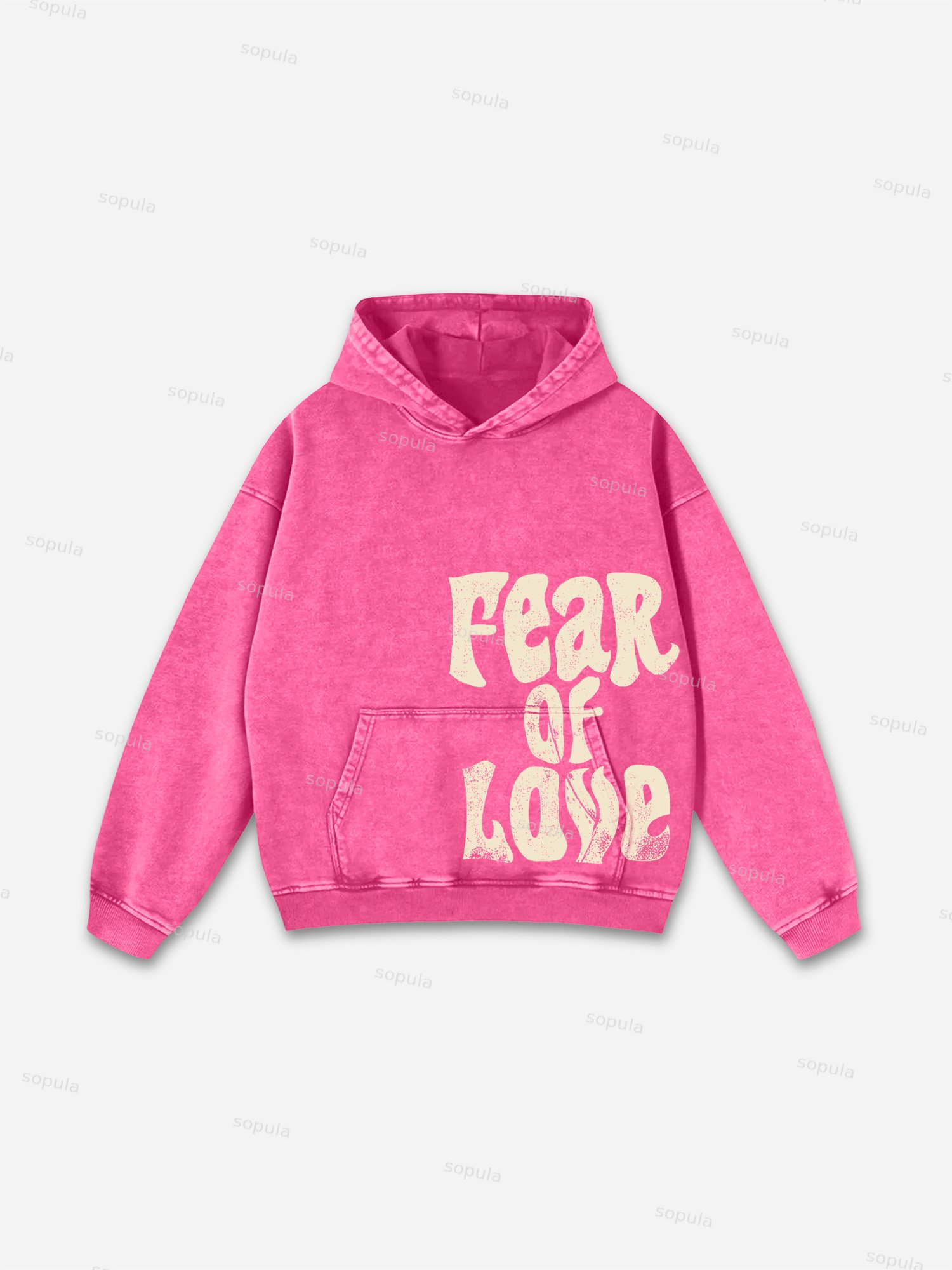Sopula Fear Of Love Graphic Print Side Pockets Hoodie