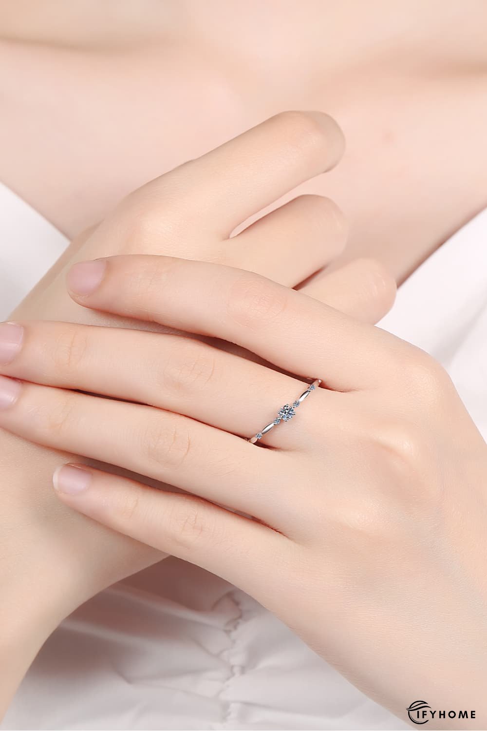 Moissanite 925 Sterling Silver Rhodium-Plated Ring | IFYHOME