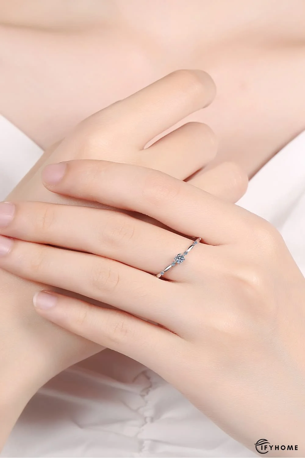 Moissanite 925 Sterling Silver Rhodium-Plated Ring | IFYHOME