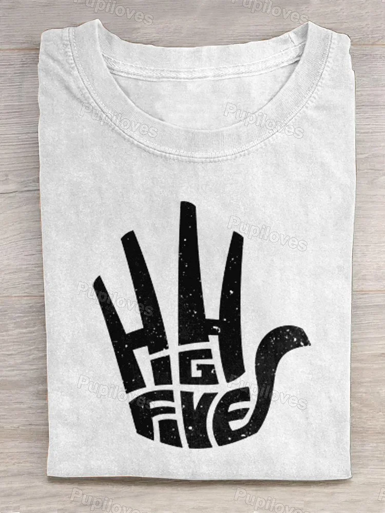Pupiloves Pupiloves  High Five Art Print Design T-shirt