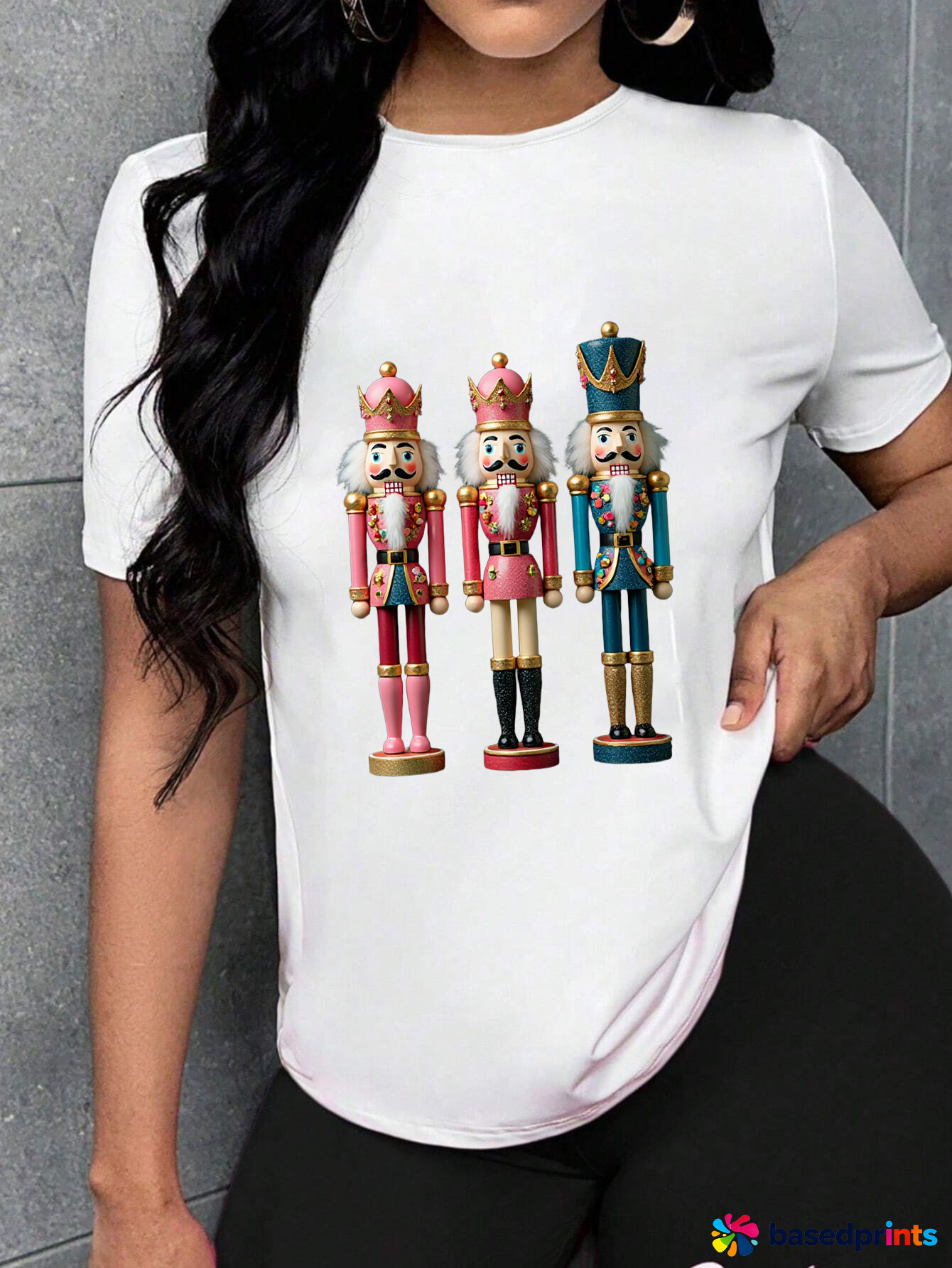 Christmas Nutcracker T-Shirt Women's Short Sleeve Casual T-Shirts