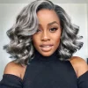 Salt & Pepper Body Wave Glueless Bob Wig