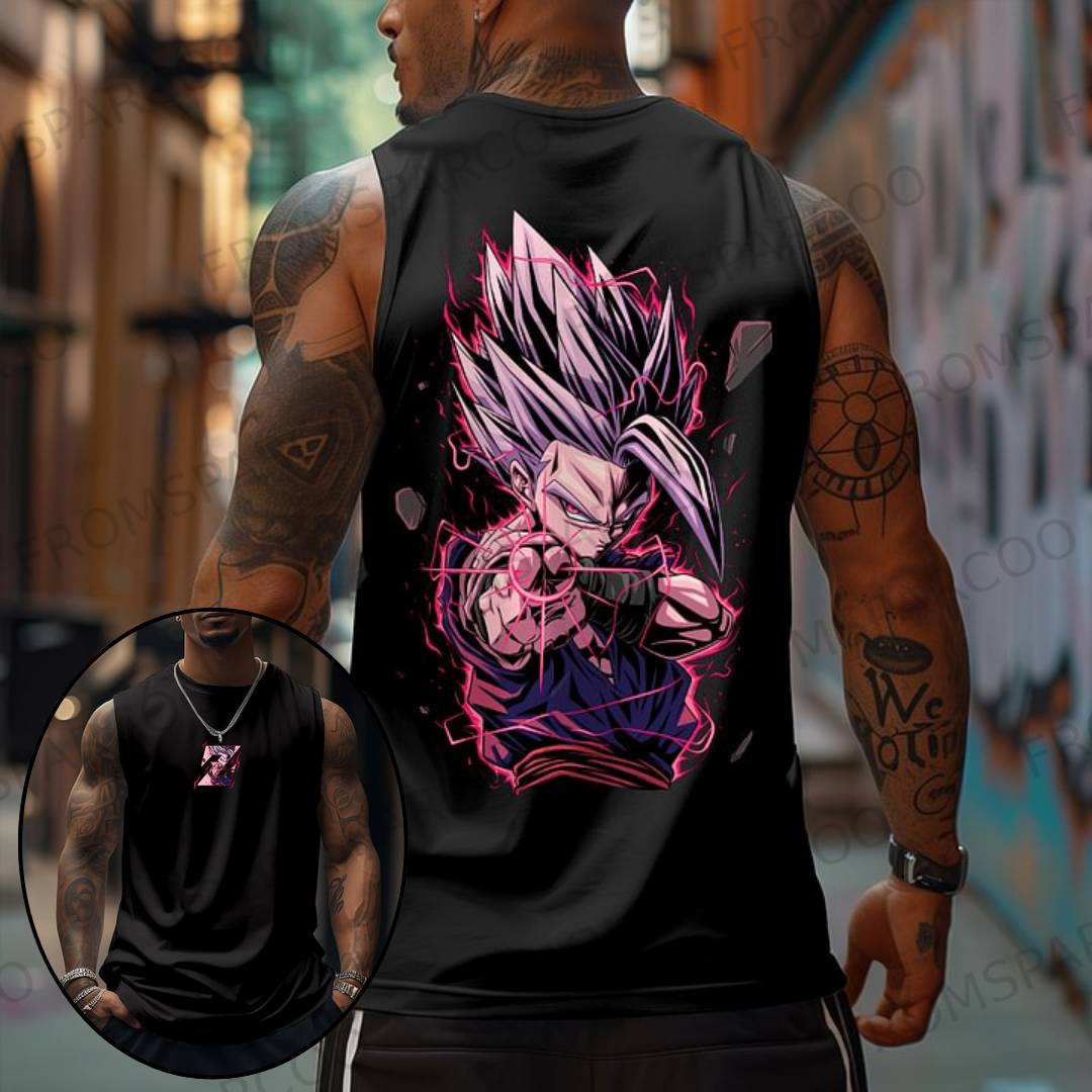 Oversized DB Anime Graphic Design Printed Tank Top