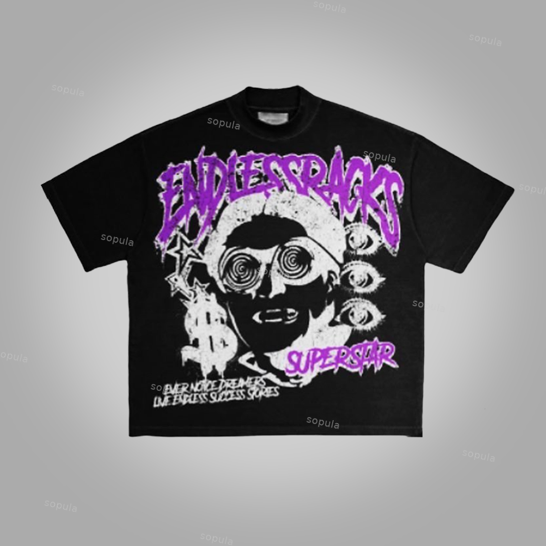 Vintage Endless The Hustler Superstar Graphic Print T-Shirt