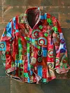 Mens Vintage Abstract Print Casual Long Sleeve Shirt