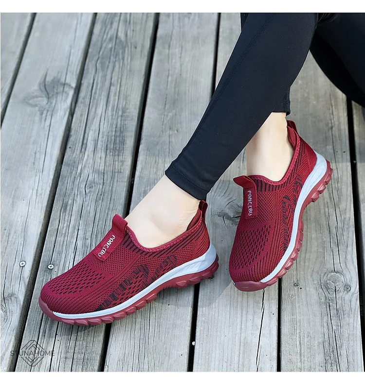 Ladies Casual Breathable Soft Sole Slip On Orthopedic Shoes  Stunahome.com