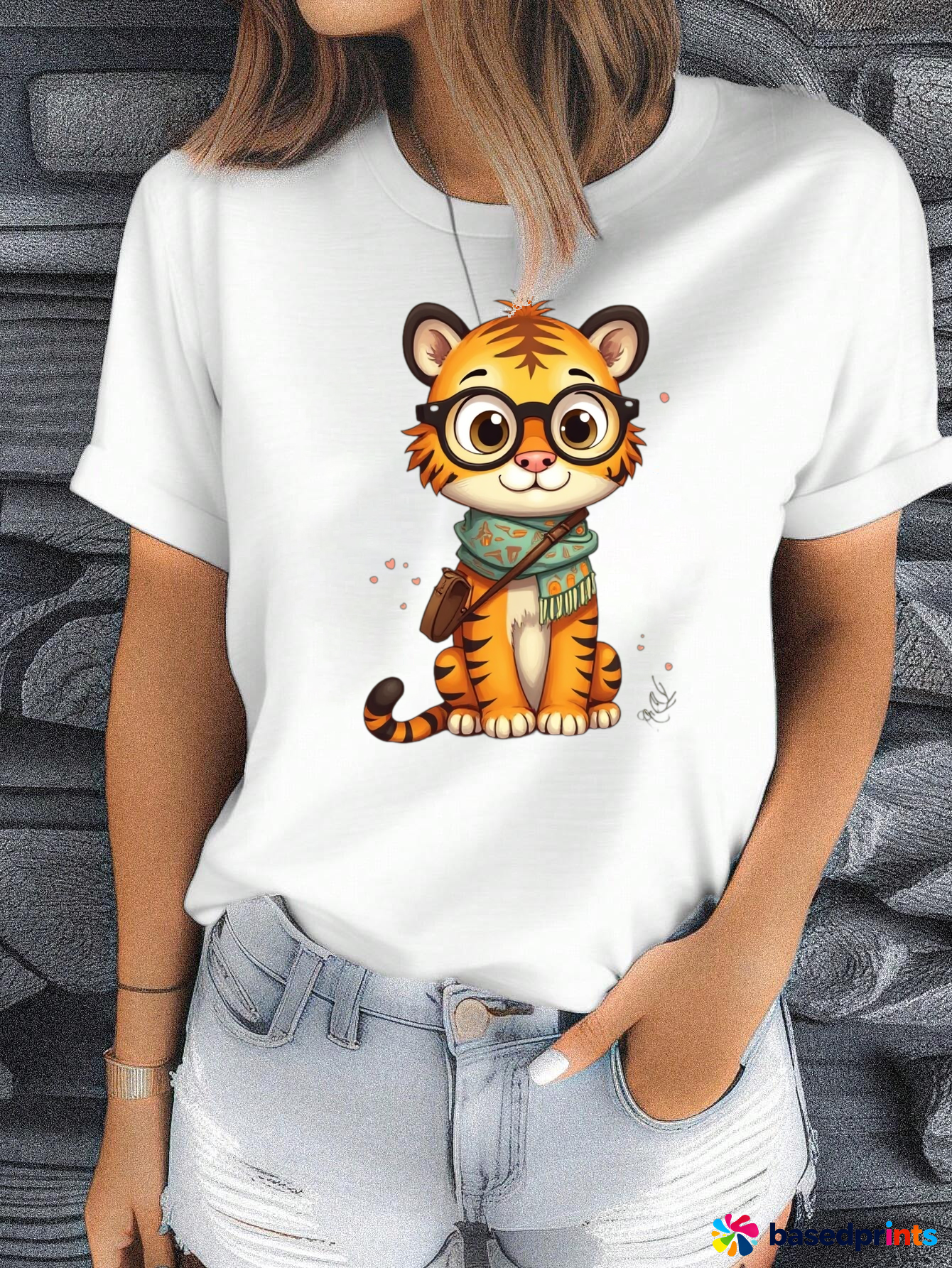 Cute Tiger Cartoon T-Shirt Women Summer Casual Short Sleeve Tops