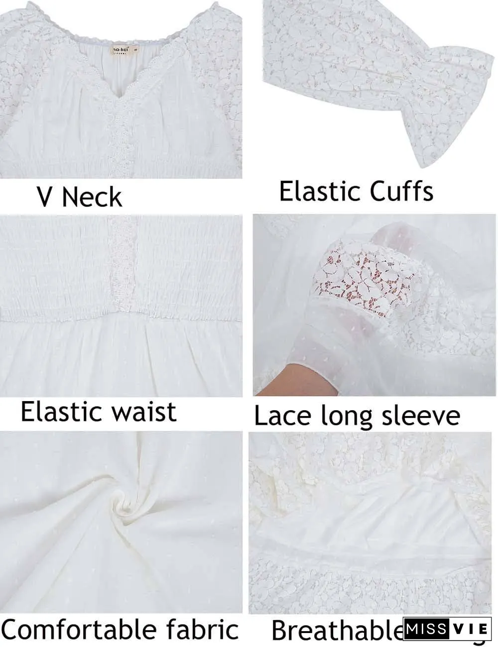 Womens Lace Long Sleeve V Neck Fall Maxi Dress