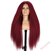 Glueless Wine Red Kinky straight 200% density glueless brazilian wigs