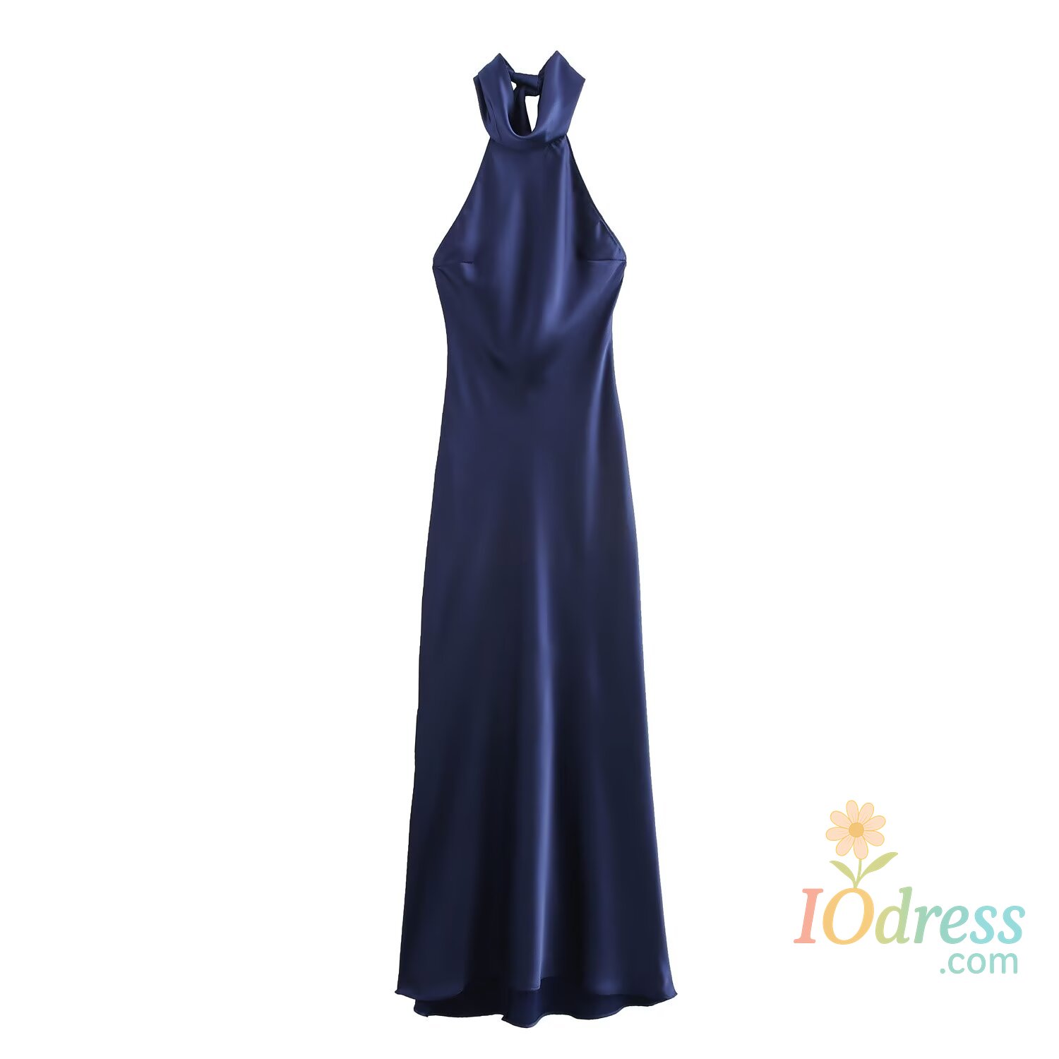 IO Dress TRAFZA Women Fashion Dress Solid Sleeveless Backless Bow Decoration Zipper Female Summer Elegant Slim Long Dresses 2 Color IO Dress