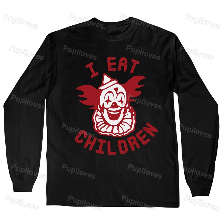 Pupiloves Pupiloves Scary Clown Long Sleeves T-shirt