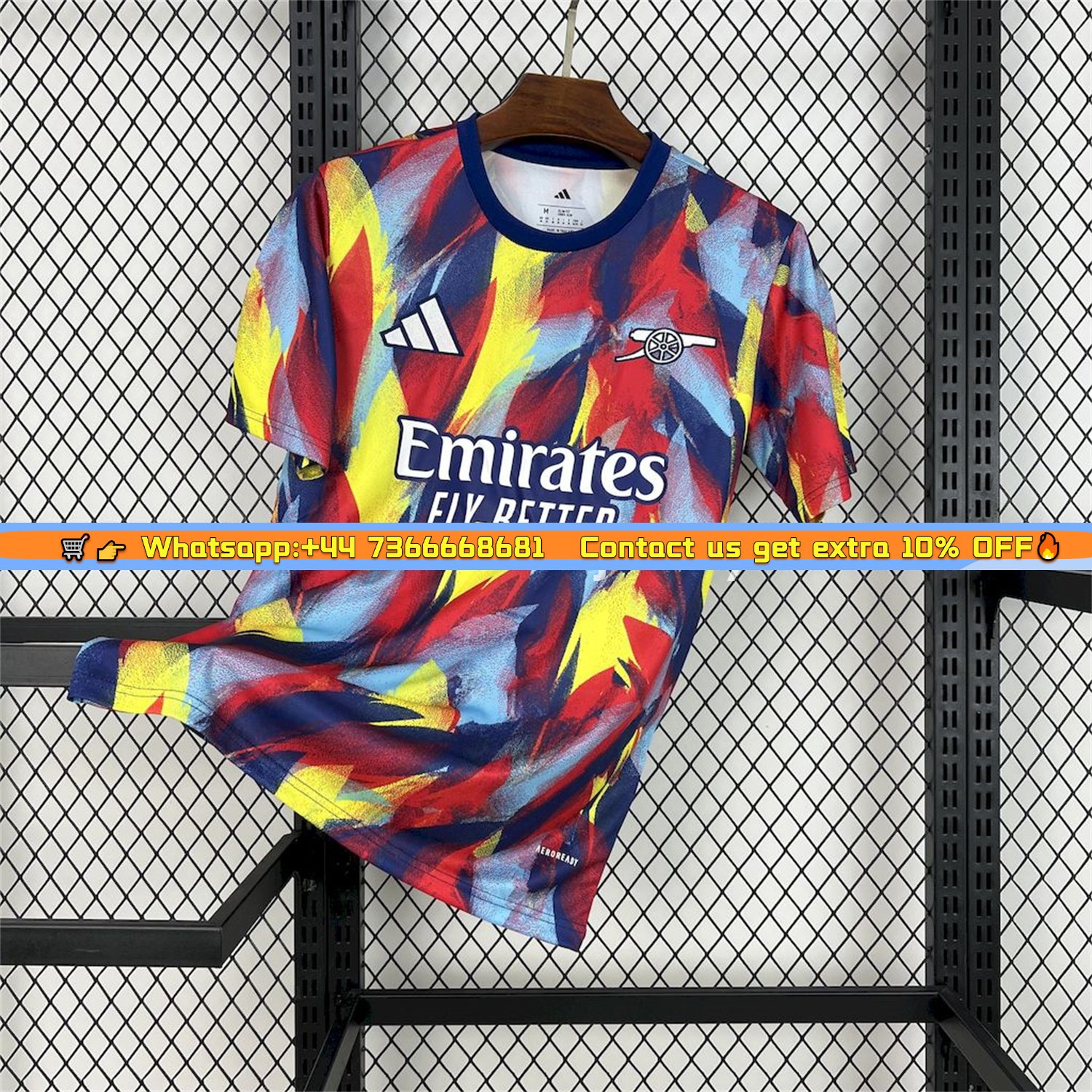 Arsenal 25-26 Colorful Flame Graffiti Pre-match Training Jersey - Fans Version