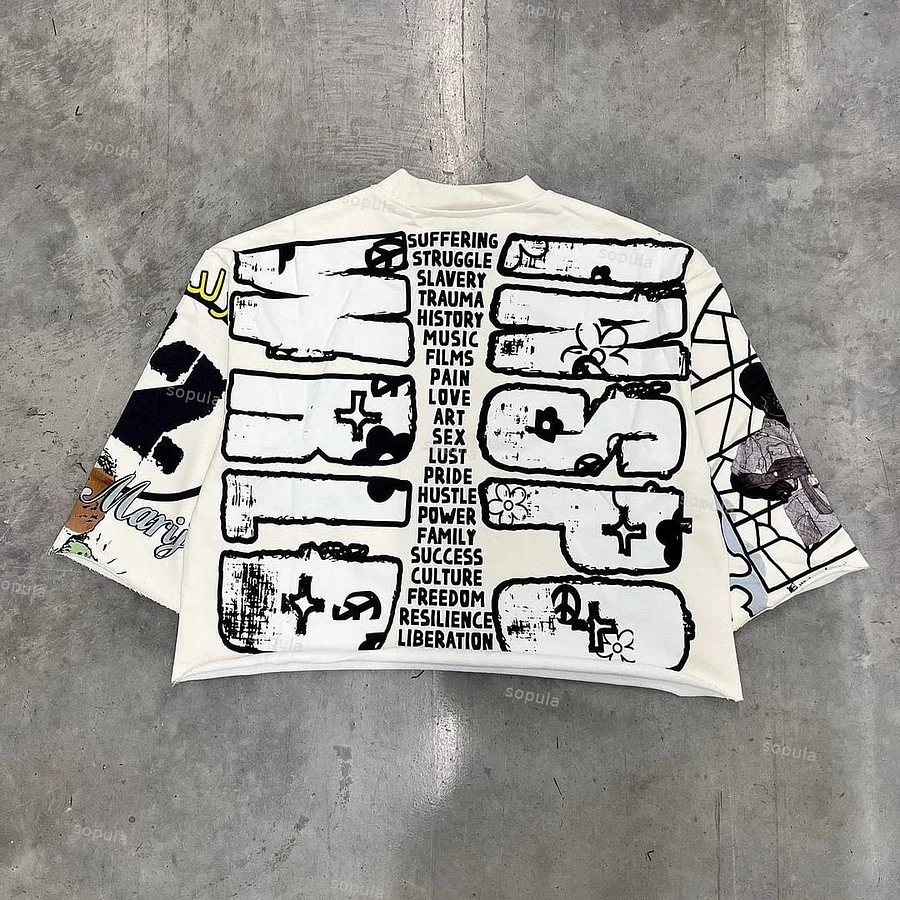 Vintage Jesus Graphic White Cropped T-Shirt