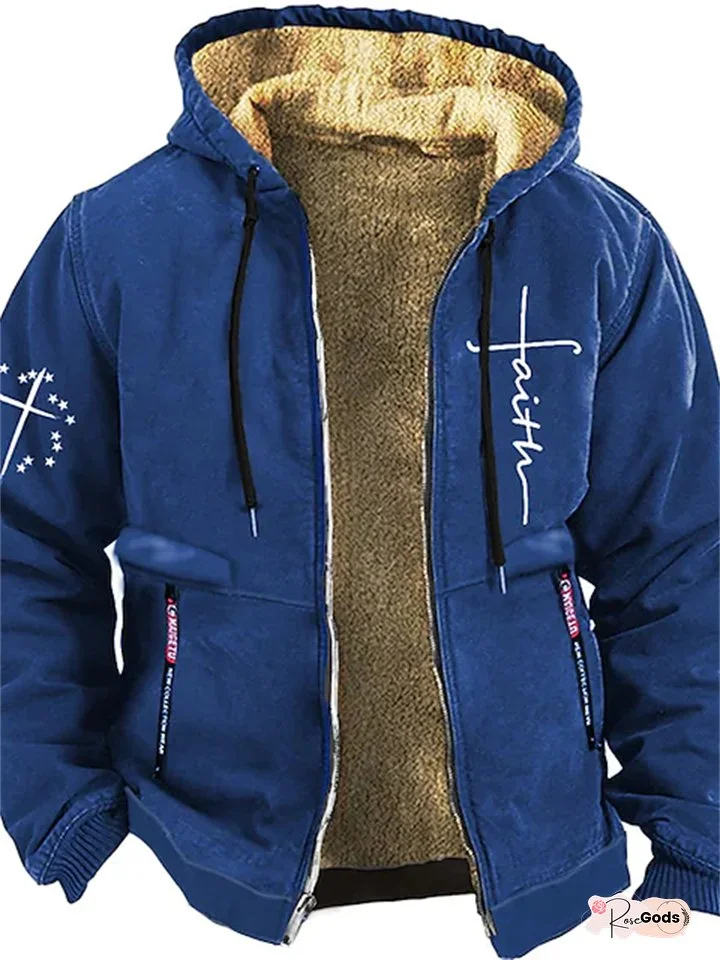 Men's Hoodie Full Zip Hoodie Blue Brown Gray Hooded Graphic Letter Sports & Outdoor Sports Streetwear Hot Stamping Fleece Basic Casual Thin fleece Winter Clothing Apparel Hoodies Sweatshirts