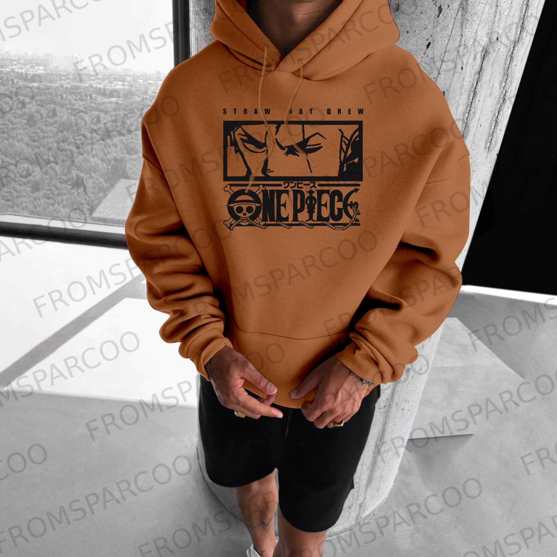 Unisex Oversized "One Piece" Graphic Print Hooded