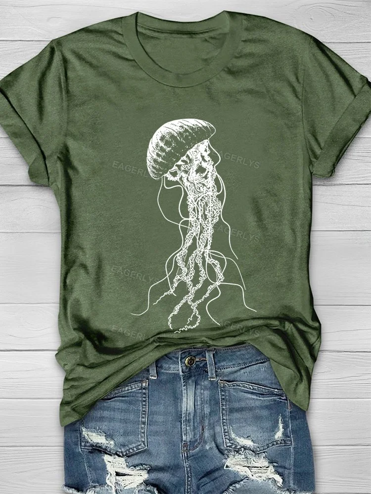 Eagerlys BLACK SEA NETTLE JELLYFISH T-shirt Eagerlys