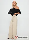 Boxie Mid Rise Wide Leg Jeans Cream