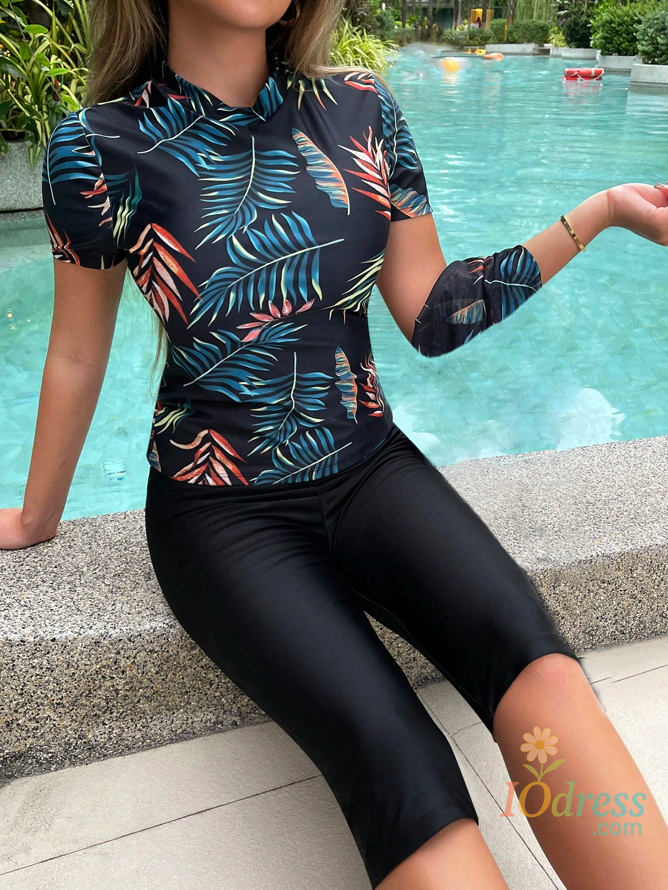 IO Dress Summer Print Swimsuits Tankini Sets Female Swimwear Push Up For Beach Wear Two-Piece Bathing Suits Pool Women's Swimming Suit