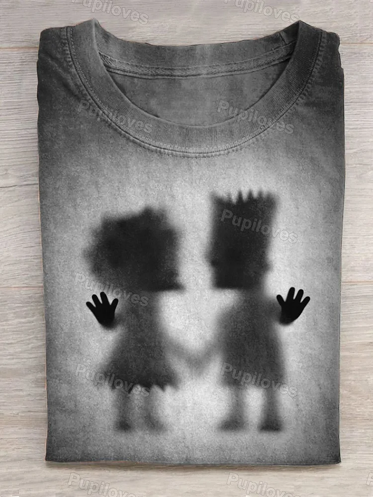 Pupiloves Pupiloves  Cute Art Animal Print Casual T-shirt