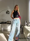 Paltrow Mid Rise Wide Leg Cargo Jeans Faded Blue Wash