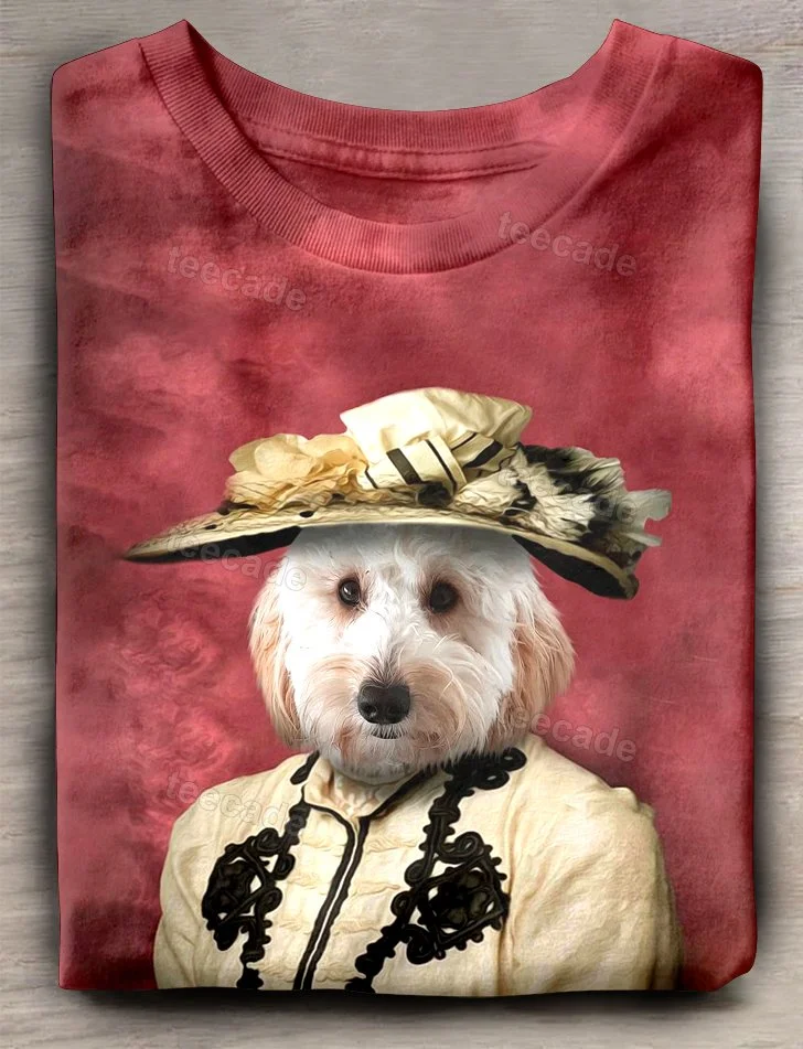 Teecade Teecade Dog in Retro Hat A Classy Look Art Print T-shirt