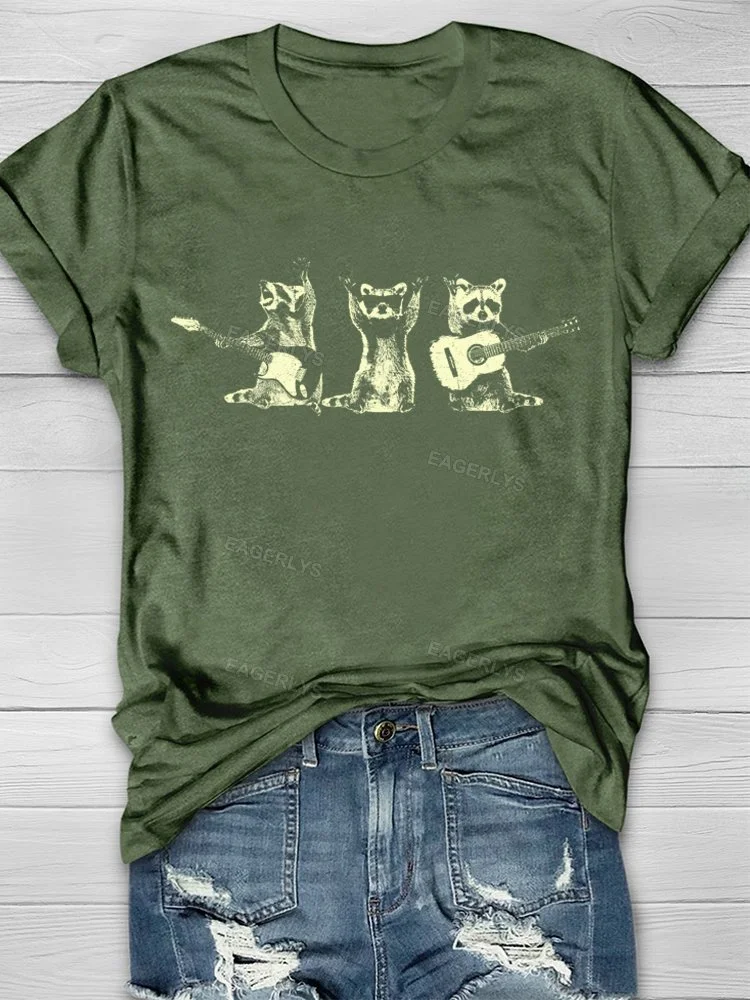 Eagerlys Raccoon Band Vintage T-Shirt Eagerlys