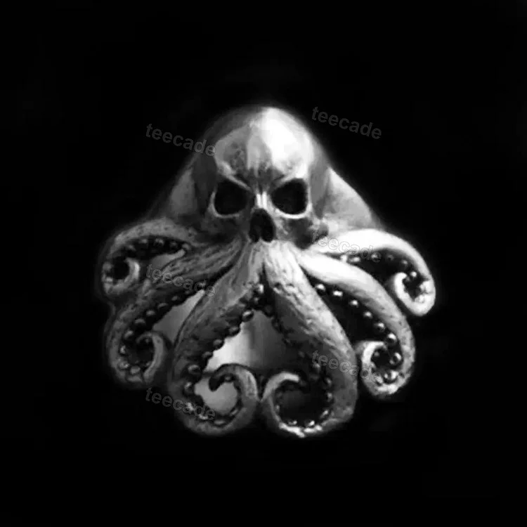 Teecade Teecade Octopus Skull Stainless Steel Ring
