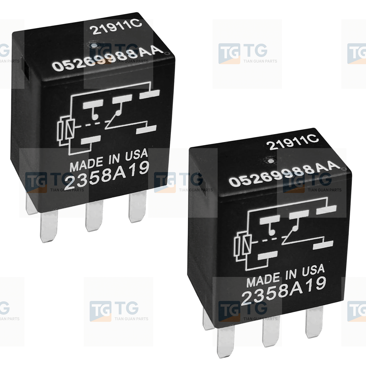 TG-Tian Guan 5 Pins 12V 10A 05269988AA 2358A19  21911C Automotive Multipurpose Relay for Chrysler Dodge Jeep