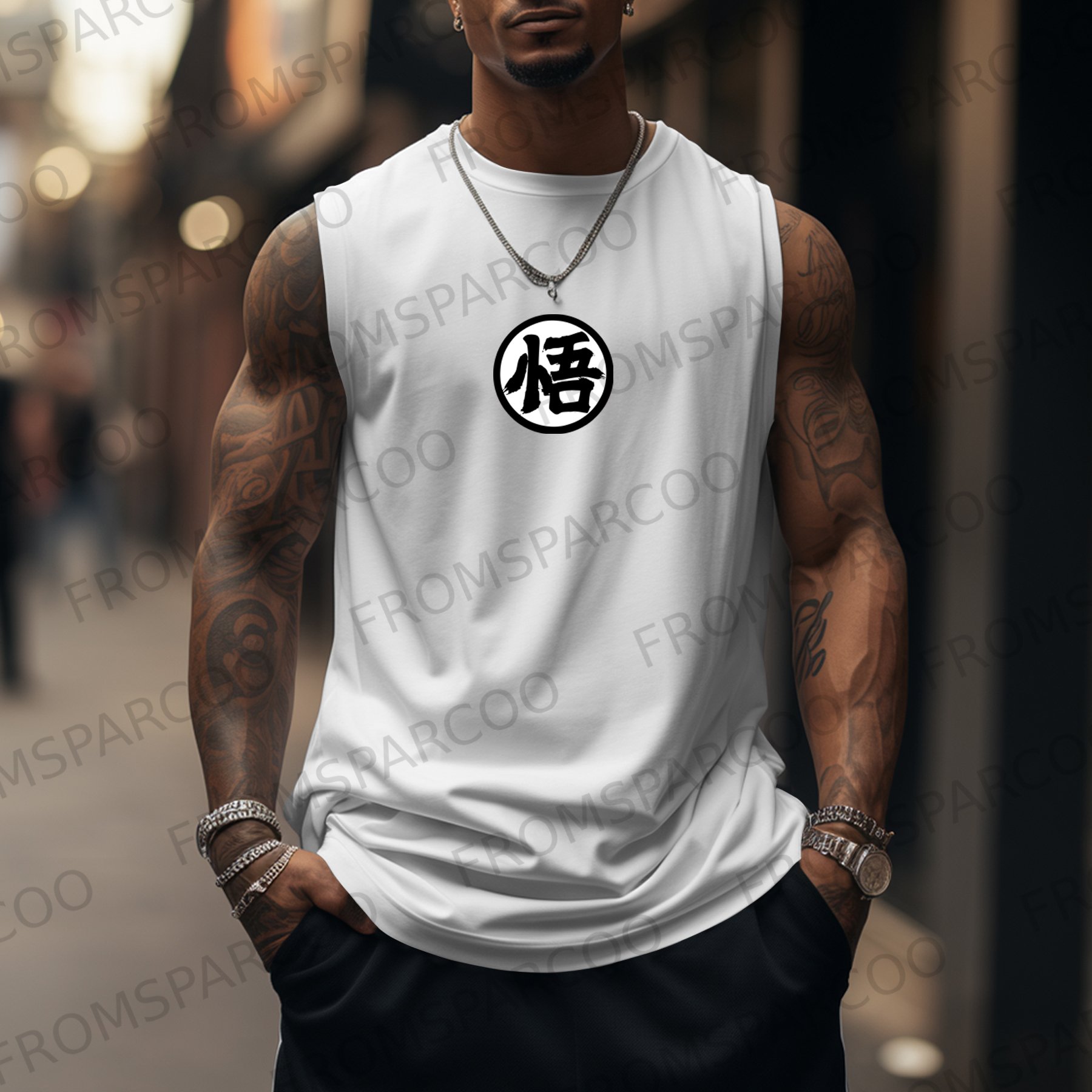 Men's Anime Print Fitness Tank Top