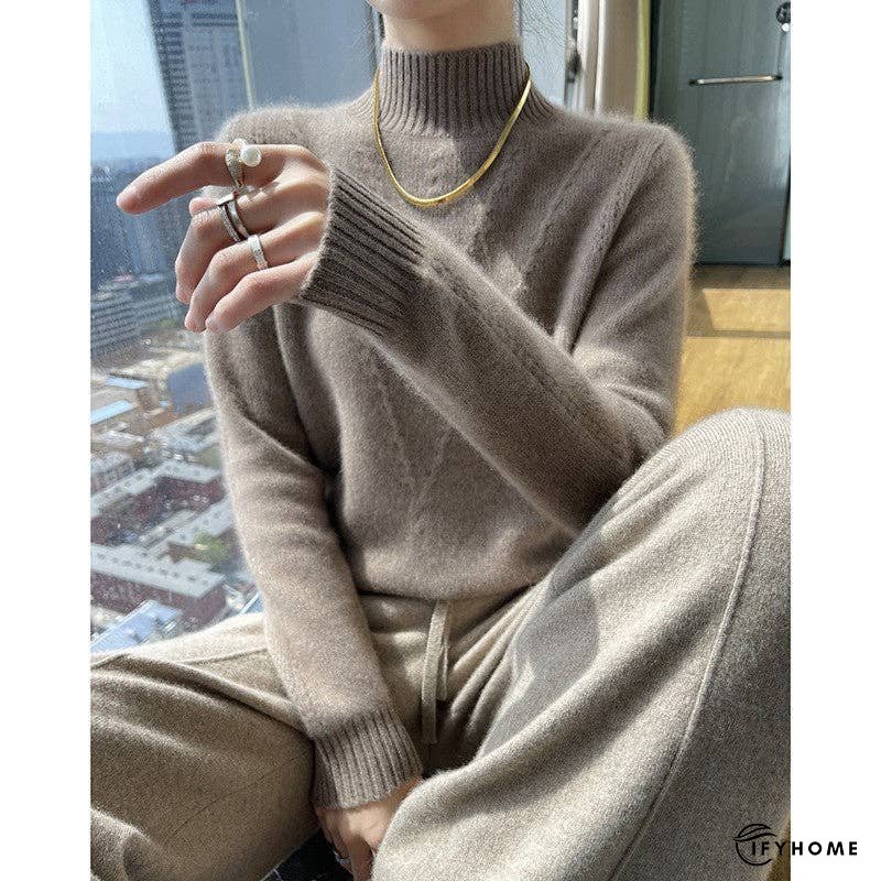 Thick High Neck Jacquard Sweater | IFYHOME