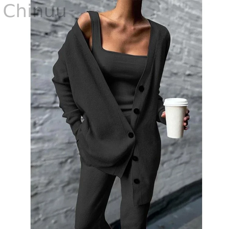 Comfortable Knitted Three-Piece Set