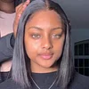 Black Brazilian Straight Hair Short BOB Wigs Lady Wig