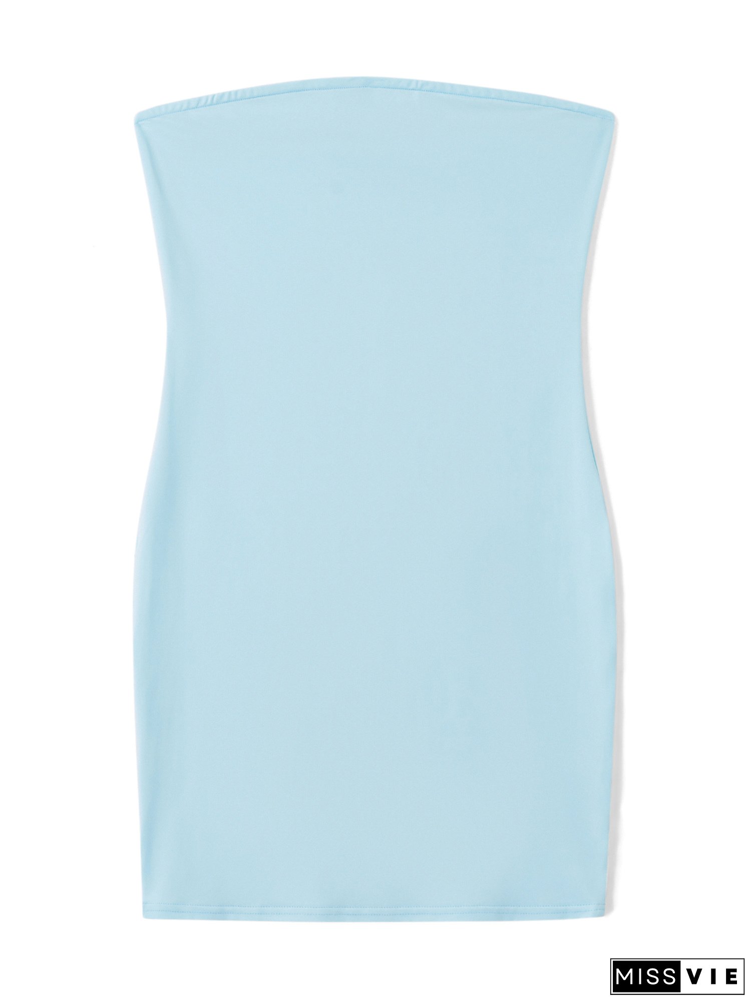 Women Mini Bodycon Dress Solid Color Boat Neck Strapless Tube Dress Summer Backless Fashion Party Dress