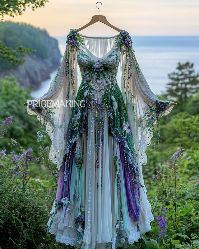 Summer Holiday Ruffle Lace Contrast Dress b5f7