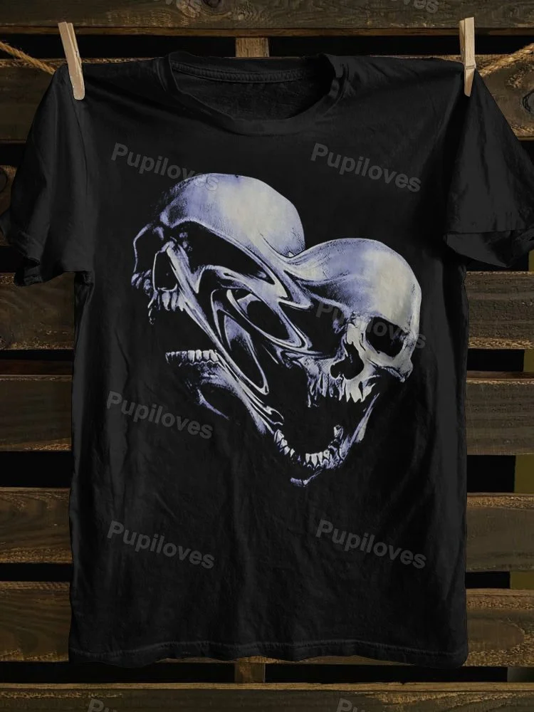 Pupiloves Pupiloves Screaming Skull Vintage 90s Graphic T-shirt