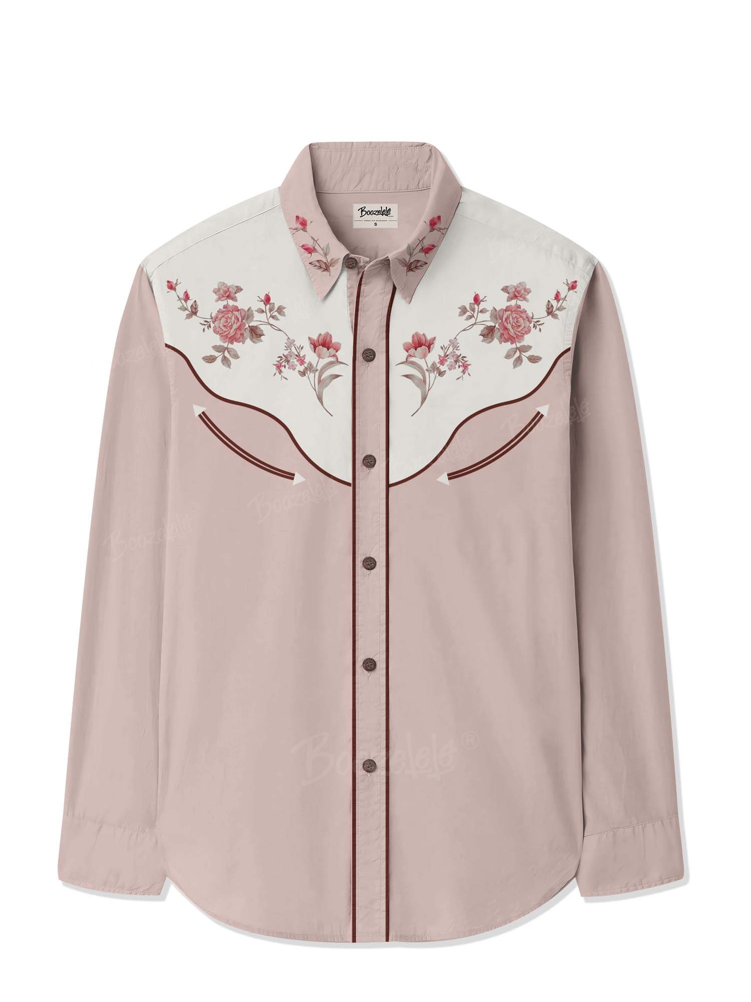 Western Flower - 100% Cotton Long Sleeves Shirt