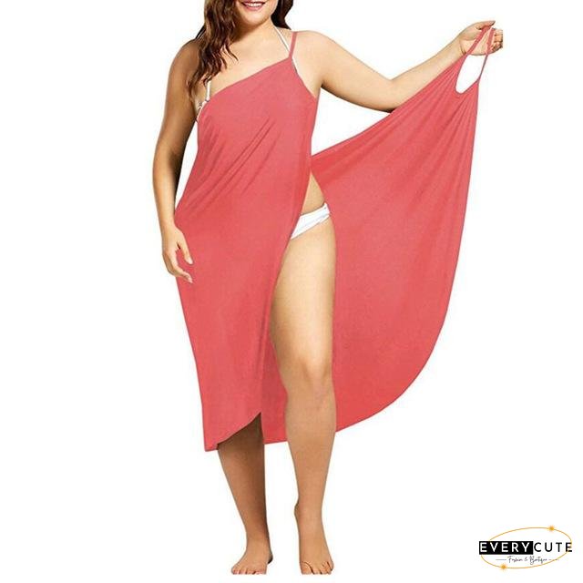Women Beach Dress Sexy Sling Becah Wear Dress Sarong Bilini Cover Up Warp Pareo Dresses Towel Backless  Swimwear Femme Plus Size Black Dresses