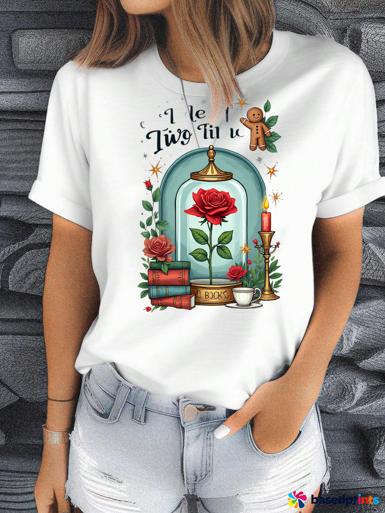 Beauty and the Beast Rose Book T-Shirt