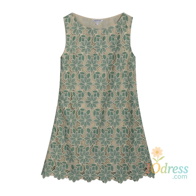IO Dress Summer Embroidery Spaghetti Strap Dress Women's Dress Lace Hook Flower Hollow Sundress A-Line Skirt Y2K 2025 DABUWAWA DM2BDX008 IO Dress