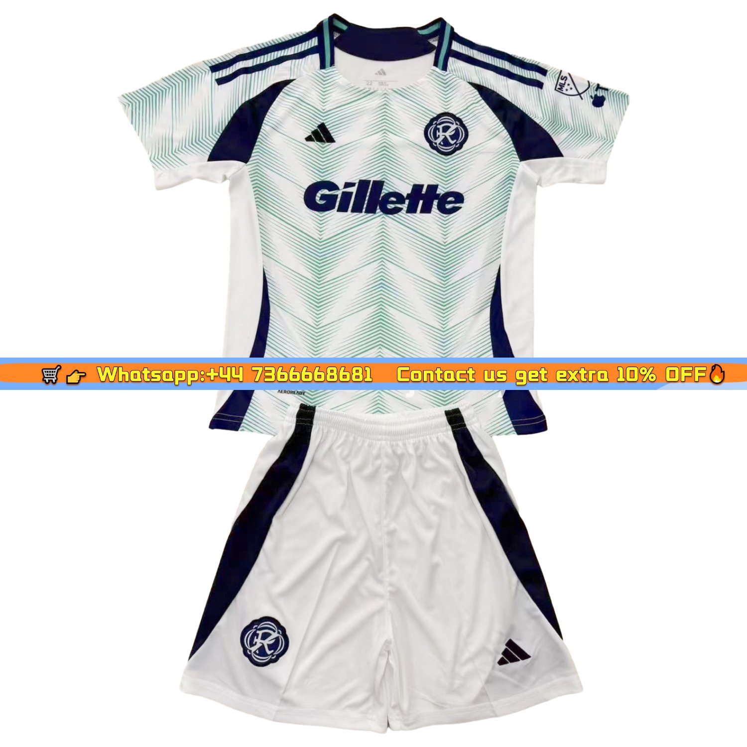 New England Revolution 2025 Away Men's Adult Jersey Set - Fans Version