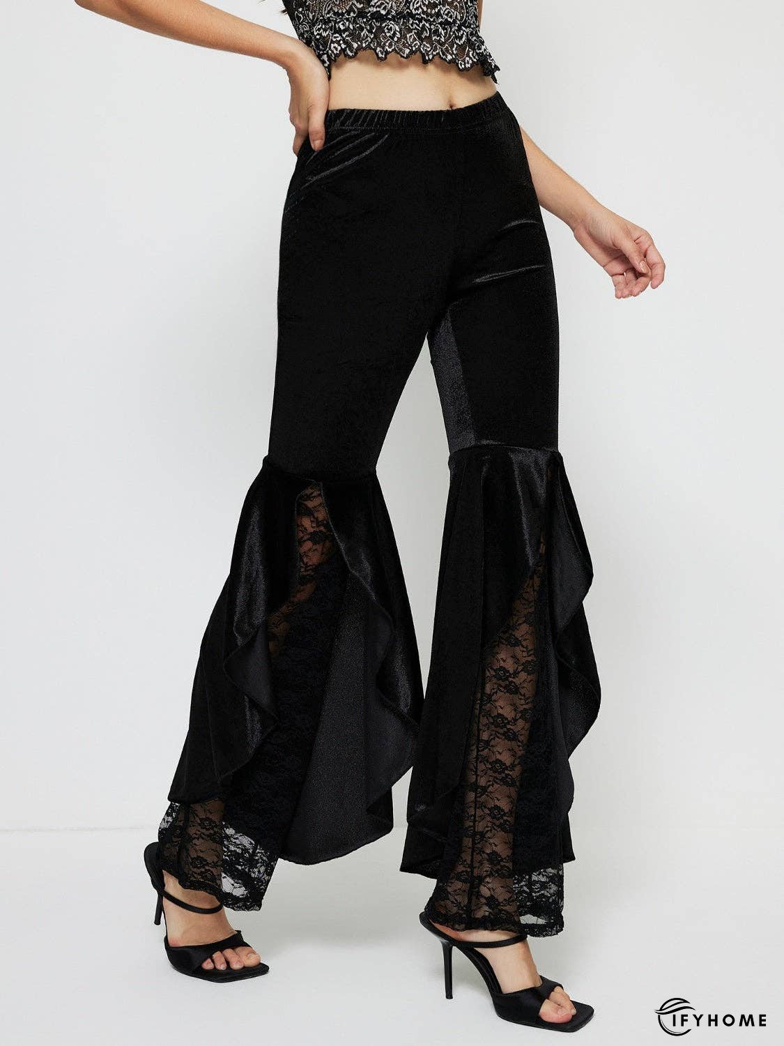 High Waist Lace Flare Pants | IFYHOME