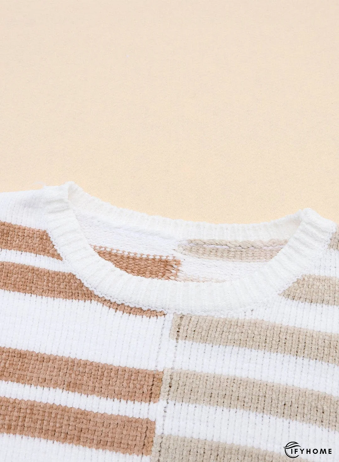 Color Block Drop Shoulder Pullover Striped Sweater | IFYHOME