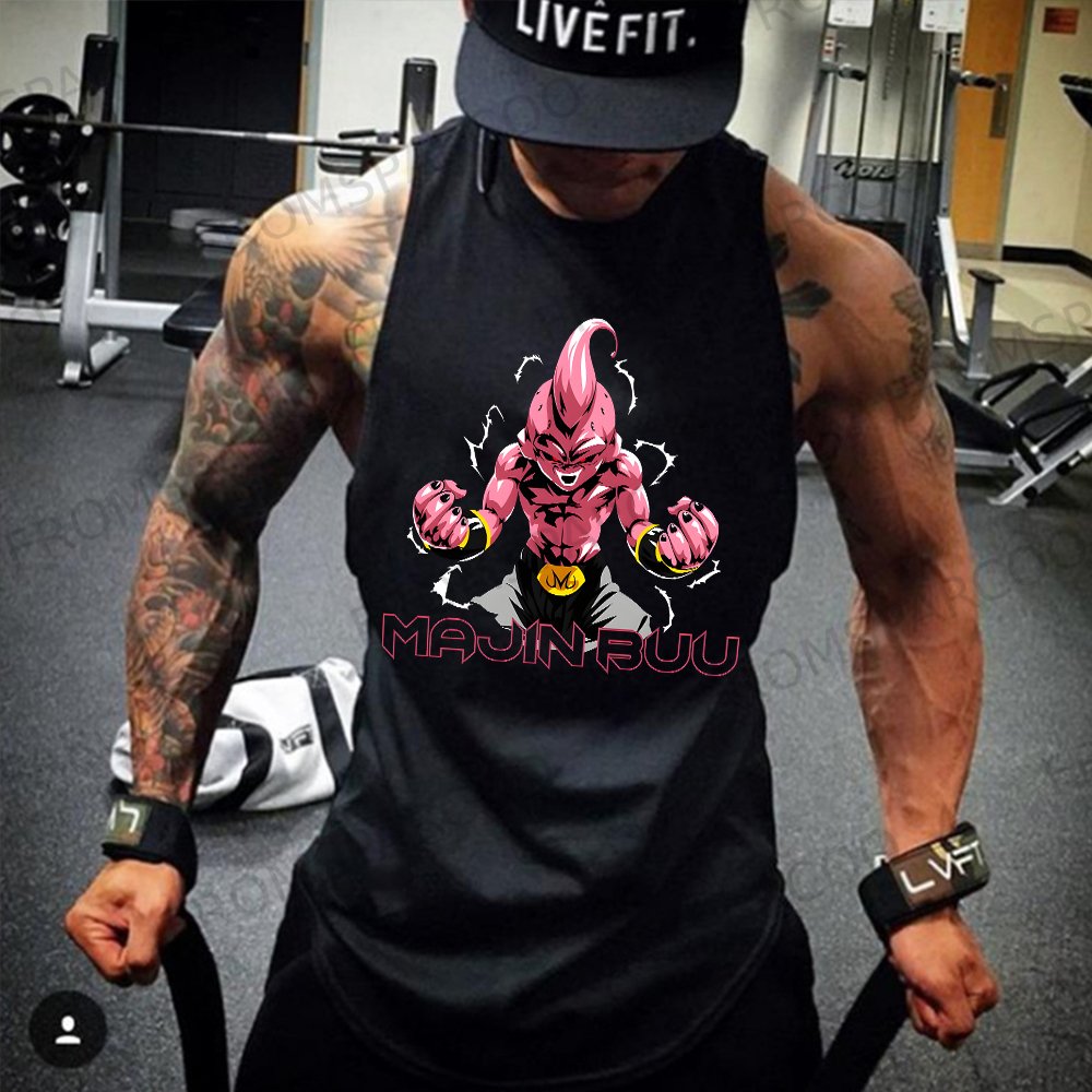 Casual Dragon Ball Fury BUU Printed Fitness Tank Top