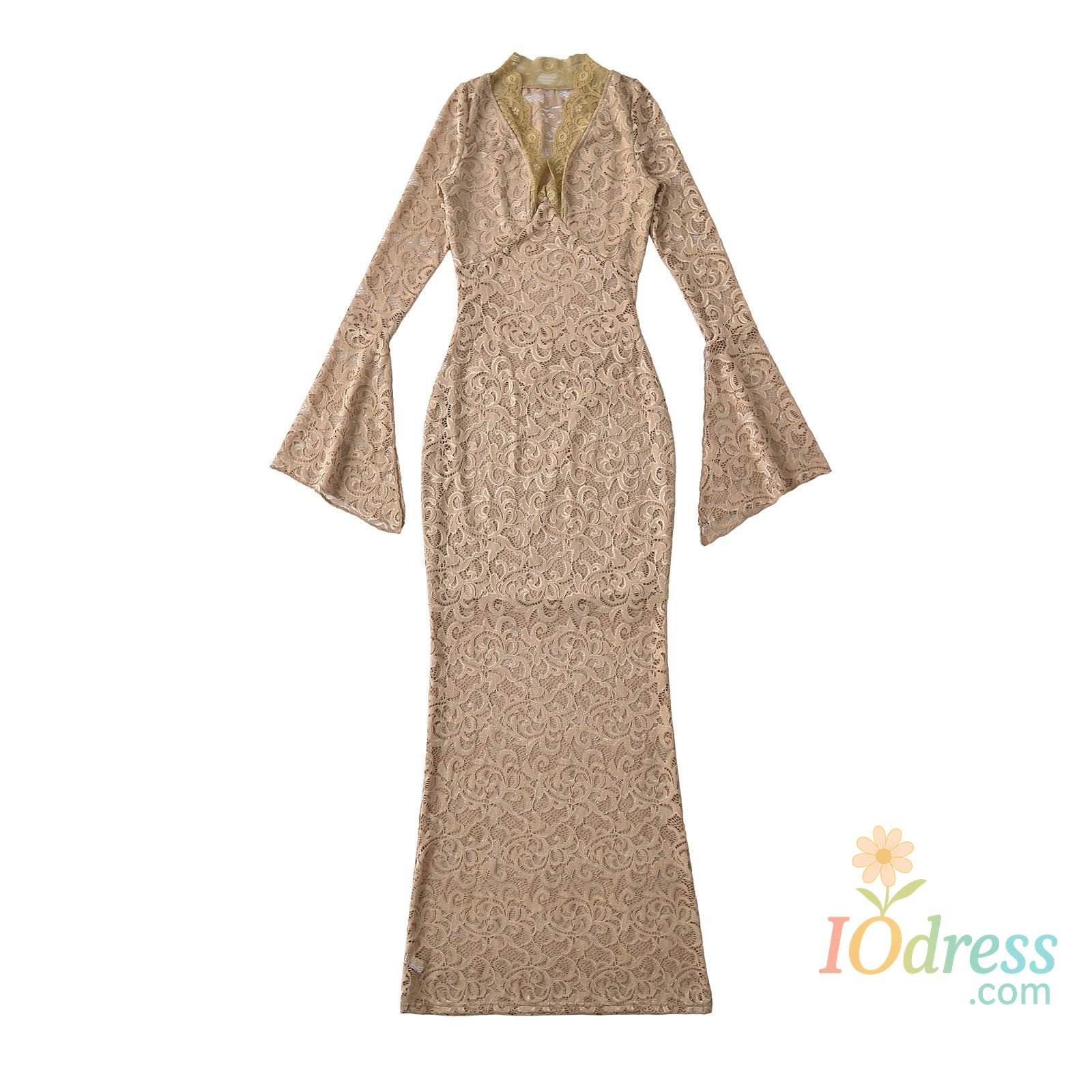 IO Dress Pure Desire Hollow Lace V-neck Long-sleeved Dress Women New Slim Fit High-end Hot Girl Hip Skirt