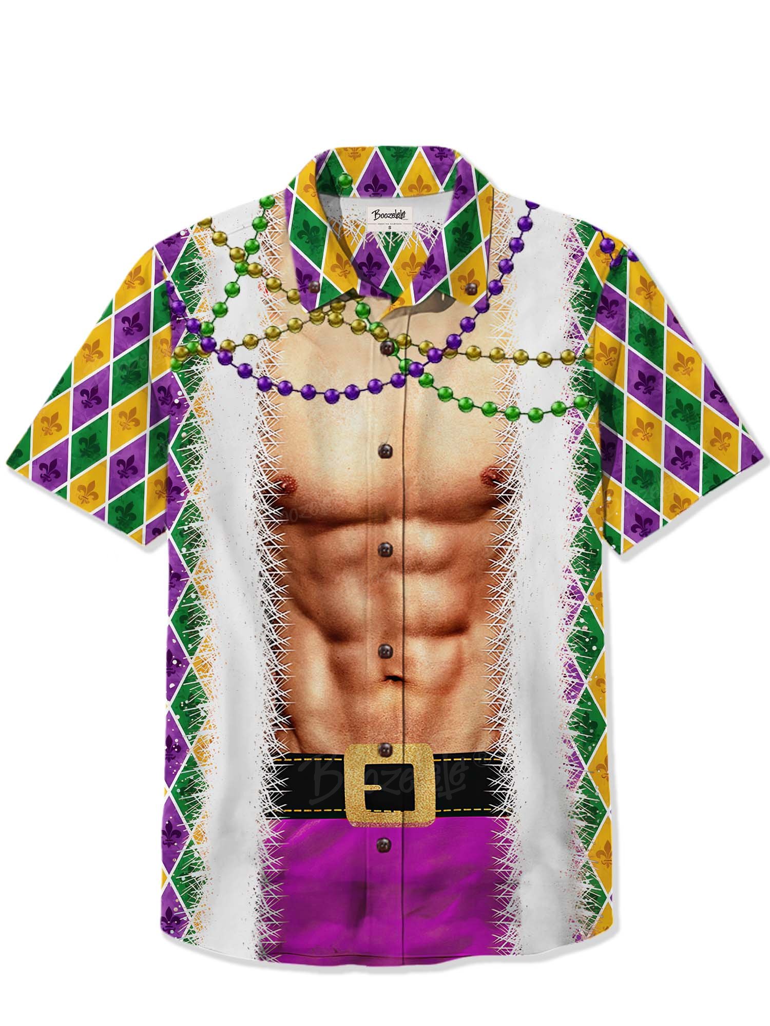 Funny Mardi Gras Abs - 100% Cotton Shirt